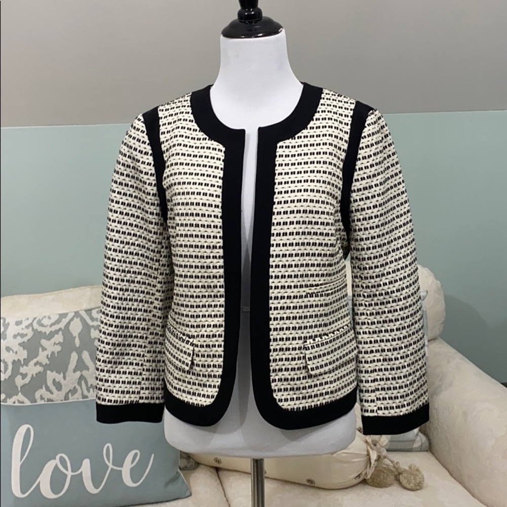 NWT Loft Ivory and Black Dress Jacket